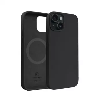 Crong Color Cover Custodia Magnetica per Apple iPhone 15 Plus compatibile MagSafe (nero)