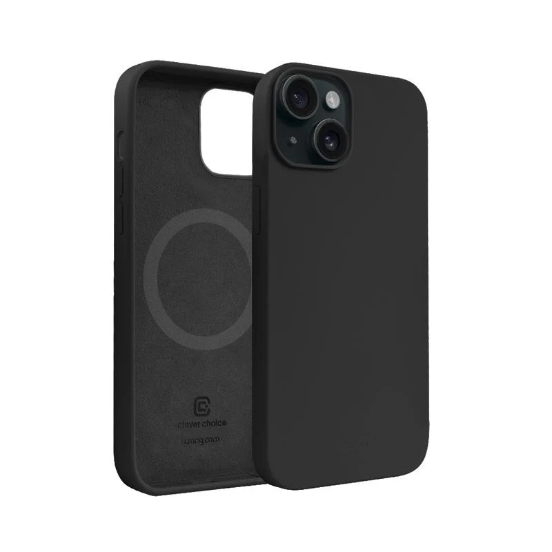Crong Color Cover Custodia Magnetica per Apple iPhone 15 Plus compatibile MagSafe (nero)