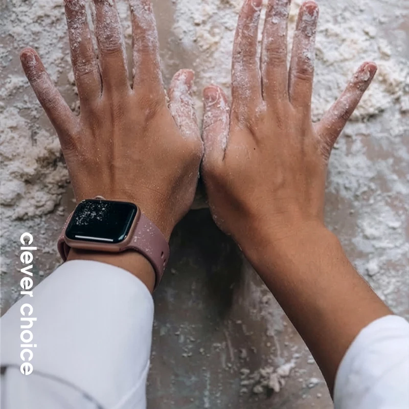 Crong Liquid Silicone Strap per Apple Watch 38/40/41/42 mm - Dusty Pink