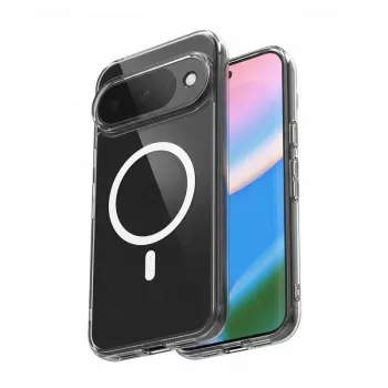 Crong Hybrid Clear Custodia magnetica compatibile MagSafe per Google Pixel 10 / 10 Pro, Trasparente