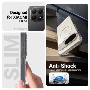 Crong Hybrid Clear Magnetic Case MagSafe per Xiaomi 15T (trasparente)