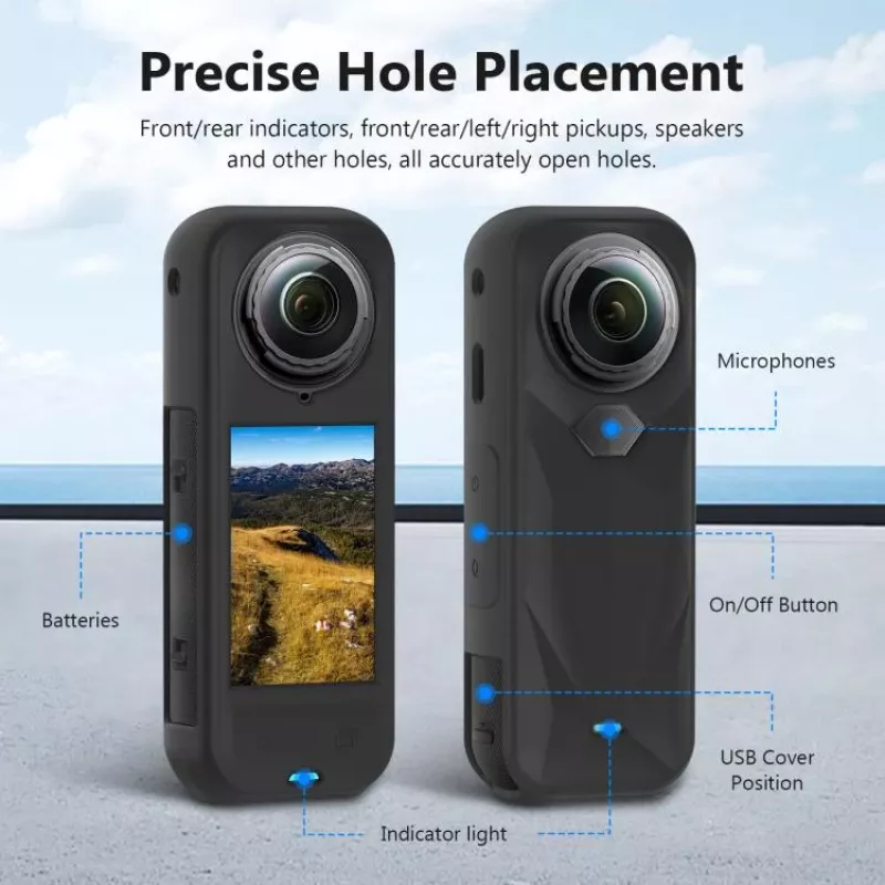 PULUZ PU757B Copriobiettivo e custodia protettiva in silicone per Insta360 X5
