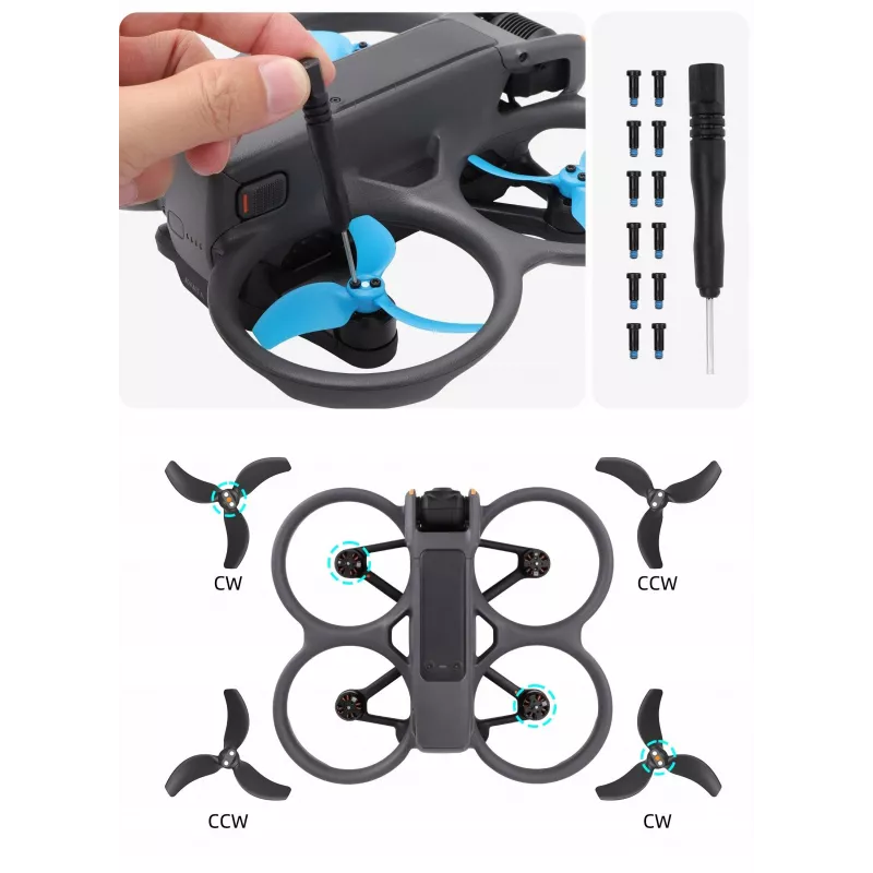 SUNNYLIFE Set eliche 3032S-2-D 4 pezzi per DJI Avata 2 - nero