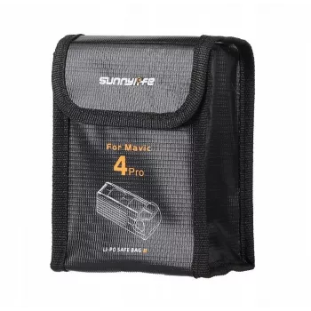 SUNNYLIFE Custodia ignifuga per batterie per DJI Mavic 4 Pro, per 2 batterie, nero