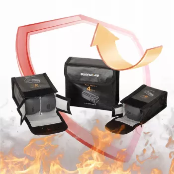 SUNNYLIFE Custodia ignifuga per batterie per DJI Mavic 4 Pro, per 2 batterie, nero