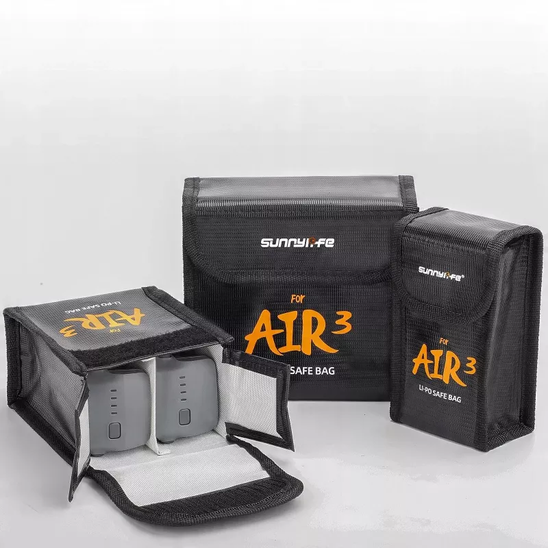 SUNNYLIFE Borsa ignifuga per 2 batterie DJI Air 3 / 3S