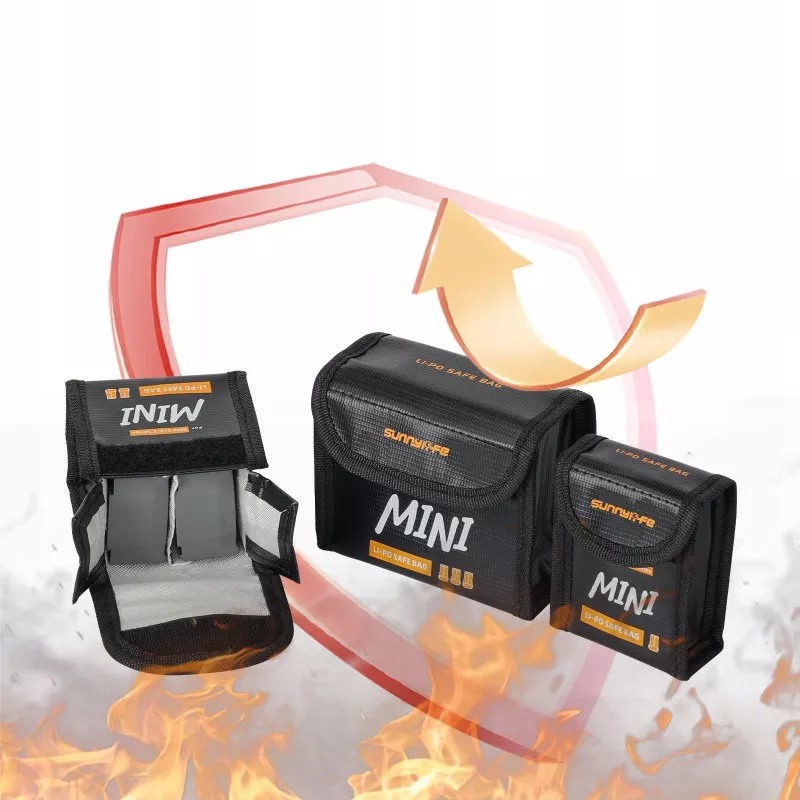 SUNNYLIFE Custodia di sicurezza ignifuga per batterie per DJI Mini 5/4/3 Pro/3, Lito 1, Lito X1 - 1x batteria