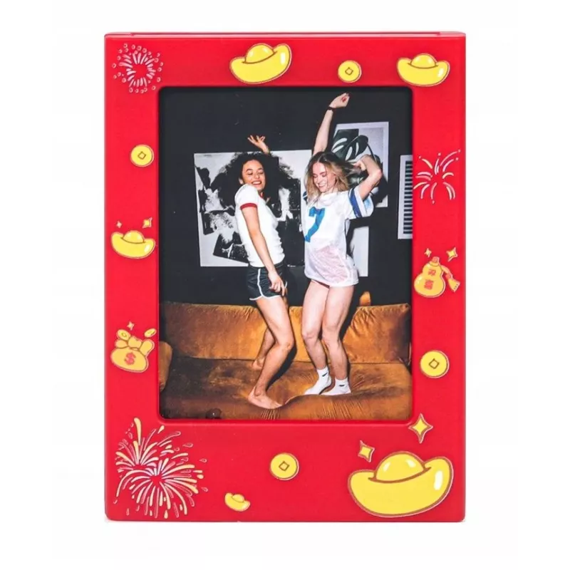 LOVEINSTANT 4x Cornice magnetica per foto per Instax Mini, rosso/oro