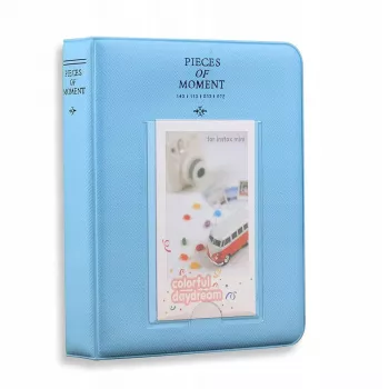 LOVEINSTANT Album foto per 64 foto per Fujifilm Instax Mini 13 12 11 40 41 99 Evo Link / blu