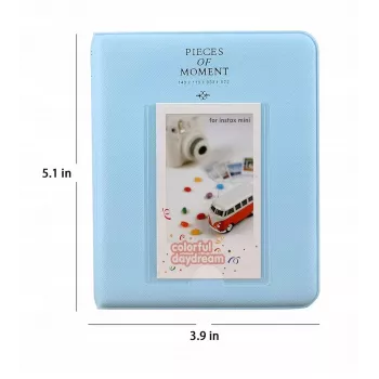 LOVEINSTANT Album foto per 64 foto per Fujifilm Instax Mini 13 12 11 40 41 99 Evo Link / blu