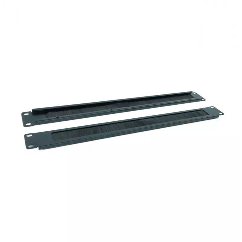 RACKTEL RL-ZASZP Pannello passacavi a spazzole 1U per rack 19 pollici, nero