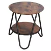 LEAN Tavolino da caffè rotondo con ripiano aggiuntivo Industrial Vintage 40x42 cm