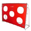LEAN TOYS Porta da calcio per allenamento con tappetino bersaglio rosso 213x152x75cm