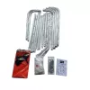 LEAN TOYS Porta da calcio per allenamento con tappetino bersaglio rosso 213x152x75cm