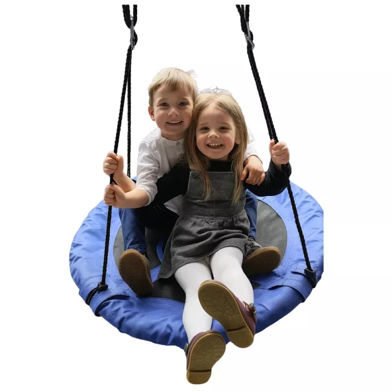 LEAN SPORT Altalena da giardino nido di cicogna per bambini blu 80 cm