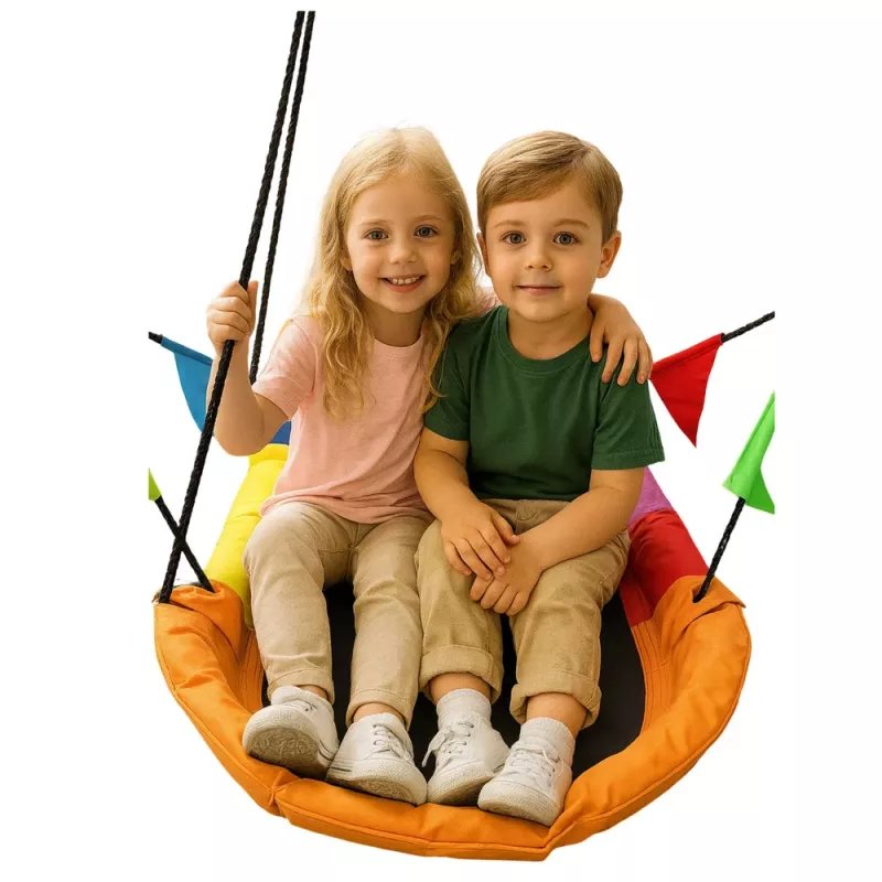 LEAN SPORT Altalena da giardino nido di cicogna rettangolare multicolore 167 x 75 cm