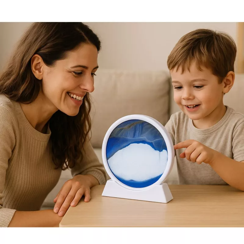 LEAN Immagine 3D sabbia mobile Blu decorazione 360° Bianco