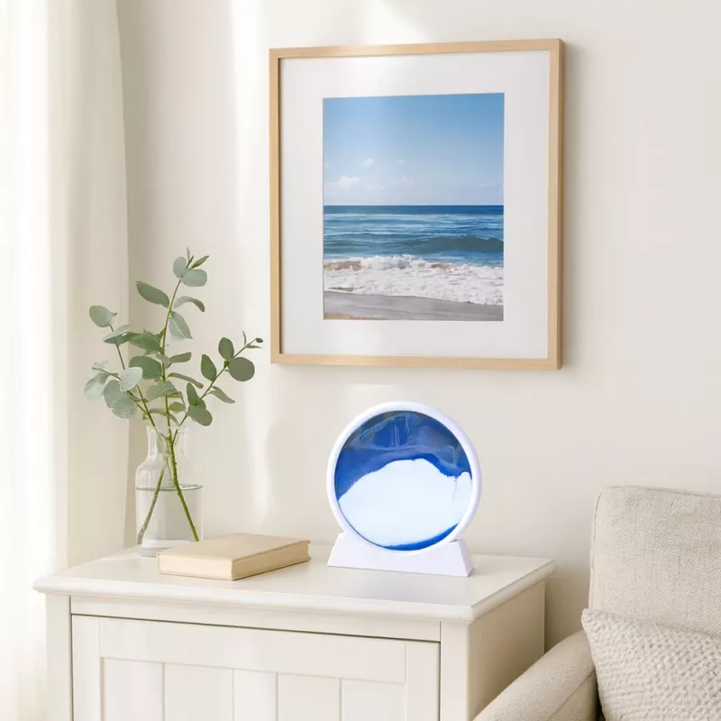 LEAN Immagine 3D sabbia mobile Blu decorazione 360° Bianco