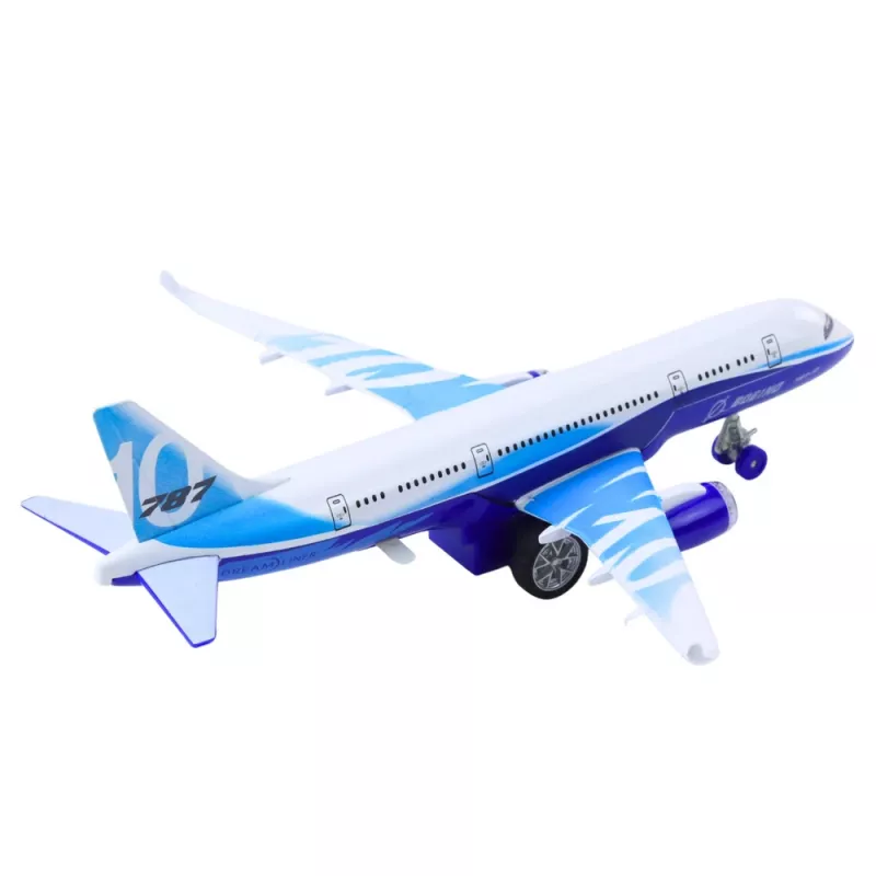LEAN TOYS Aereo passeggeri con motore a richiamo, metallo, luce, suono, 23 cm