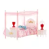 LEAN TOYS Set mobili per bambole: letto a baldacchino, comodini, lampade