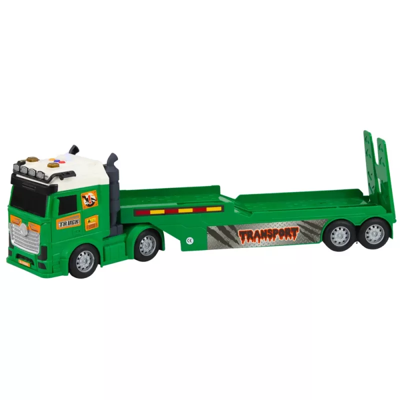 LEAN TOYS Set Trasporto Dinosauri: Camion, Carro Attrezzi, Elicottero, Luci, Suono