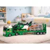 LEAN TOYS Set Trasporto Dinosauri: Camion, Carro Attrezzi, Elicottero, Luci, Suono