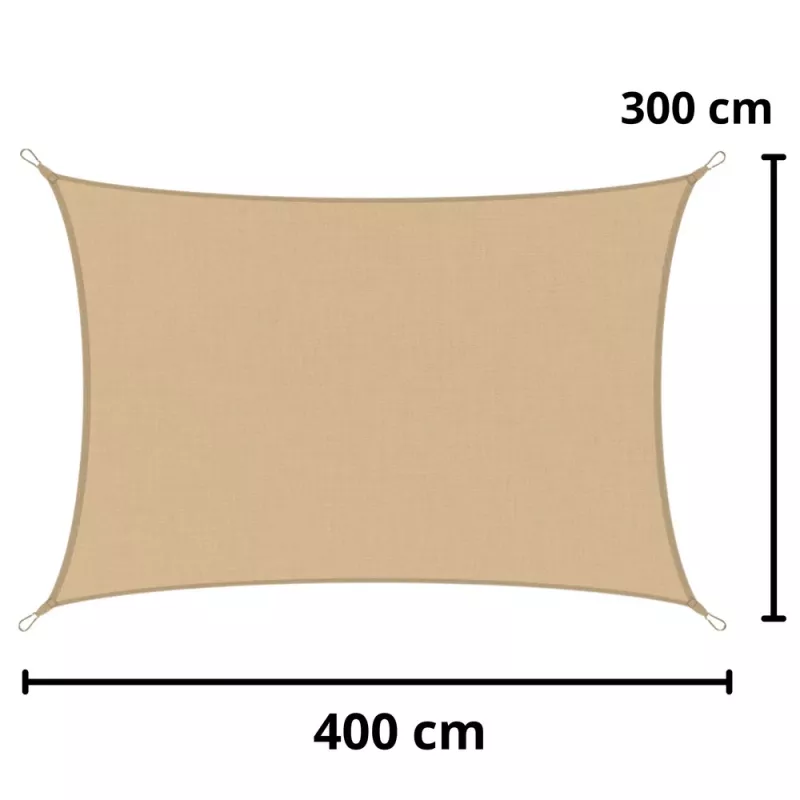 LEAN Vela ombreggiante da giardino rettangolare beige impermeabile 200x300 cm