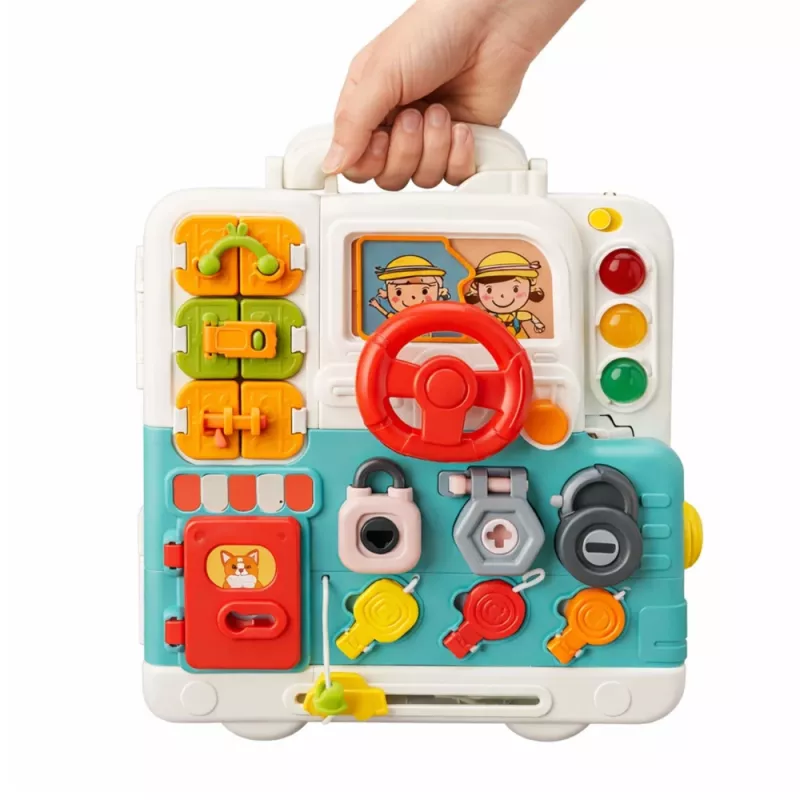 LEAN TOYS Libro interattivo giocattolo educativo pannello manipolazione luci suoni 16 pezzi
