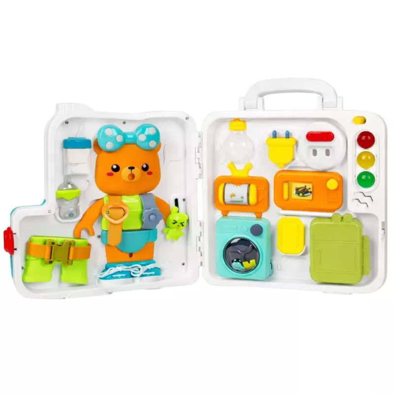 LEAN TOYS Libro interattivo giocattolo educativo pannello manipolazione luci suoni 16 pezzi