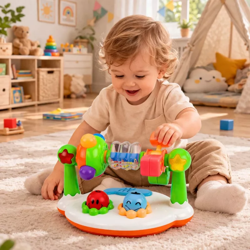 LEAN TOYS Giocattolo musicale interattivo per neonati Sonaglio Luci Suoni