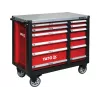 Yato YT-09003 Carrello portautensili in acciaio, 7 cassetti, portata 150 kg, guide a cuscinetti, chiusura centralizzata, ruote 125 mm
