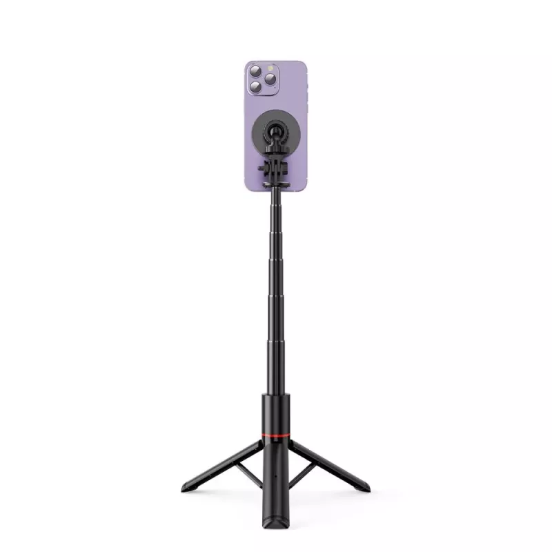 Tech-Protect L06S Selfie Stick Treppiede con luce LED e telecomando Bluetooth, Nero
