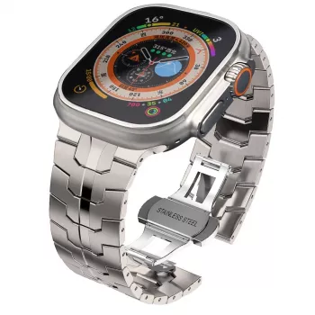 Tech-Protect Stainless Line Cinturino a maglia per Apple Watch 6 / 7 / 8 / 9 / 10 / SE / Ultra 1 / 2 (44 / 45 / 46 / 49 mm) Titanio