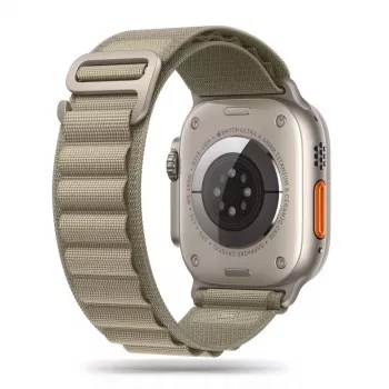 TECH-PROTECT NYLON PRO Cinturino per Apple Watch 6 / 7 / 8 / 9 / 10 / SE / Ultra 1 / 2 (44 / 45 / 46 / 49 mm) Titanio/Oliva