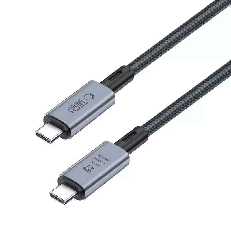 TECH-PROTECT ULTRABOOST MAX Cavo USB 4.0 8K 40Gbps Type-C PD240W 200cm Grigio