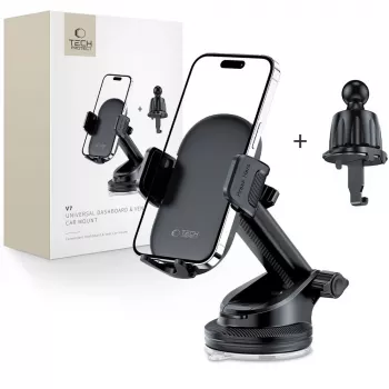 TECH-PROTECT V7 Supporto Universale per Auto da Cruscotto e Bocchetta Nero