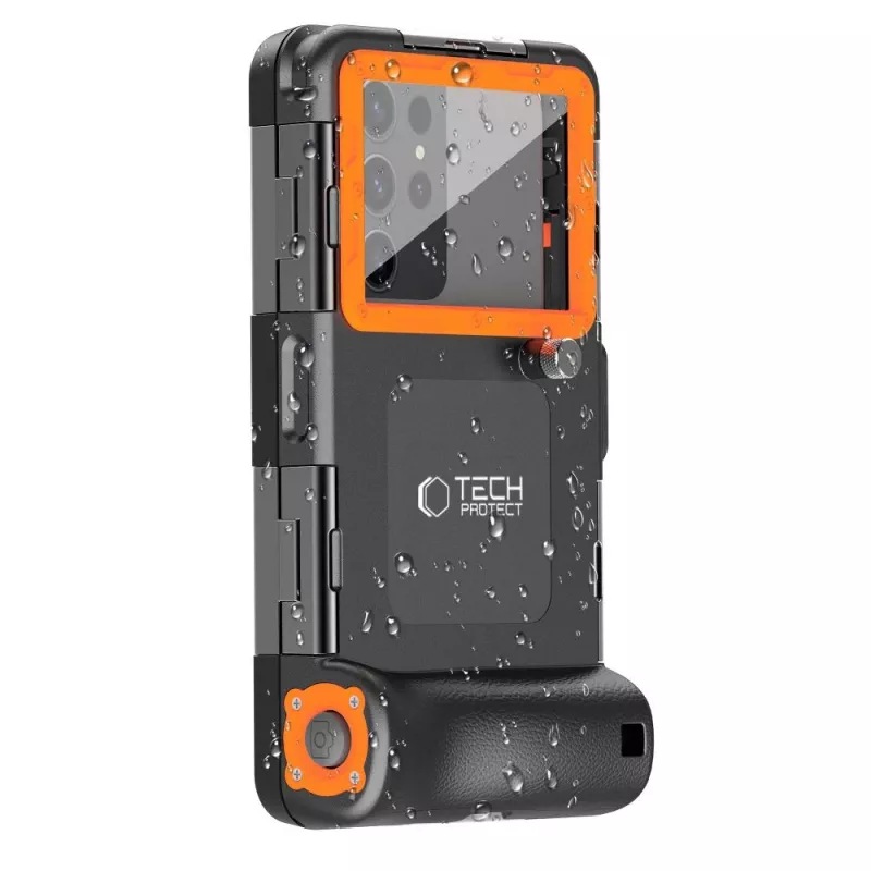 TECH-PROTECT IPX8 Custodia Impermeabile Universale da Immersione Nero/Arancione