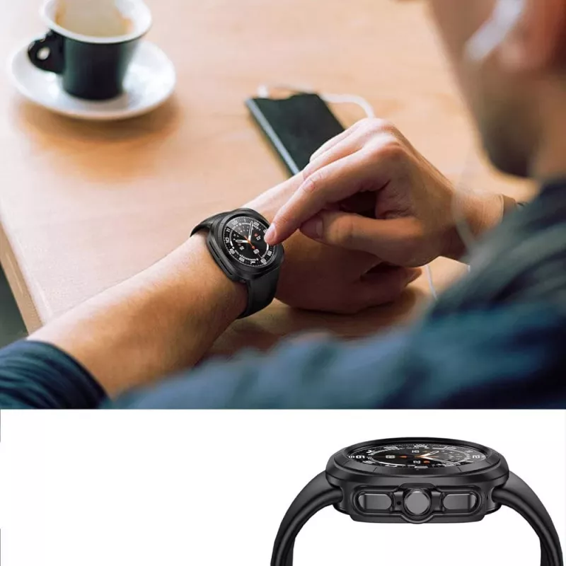 TECH-PROTECT DEFENSE360 Custodia Protettiva per Samsung Galaxy Watch Ultra (47 mm) Nero