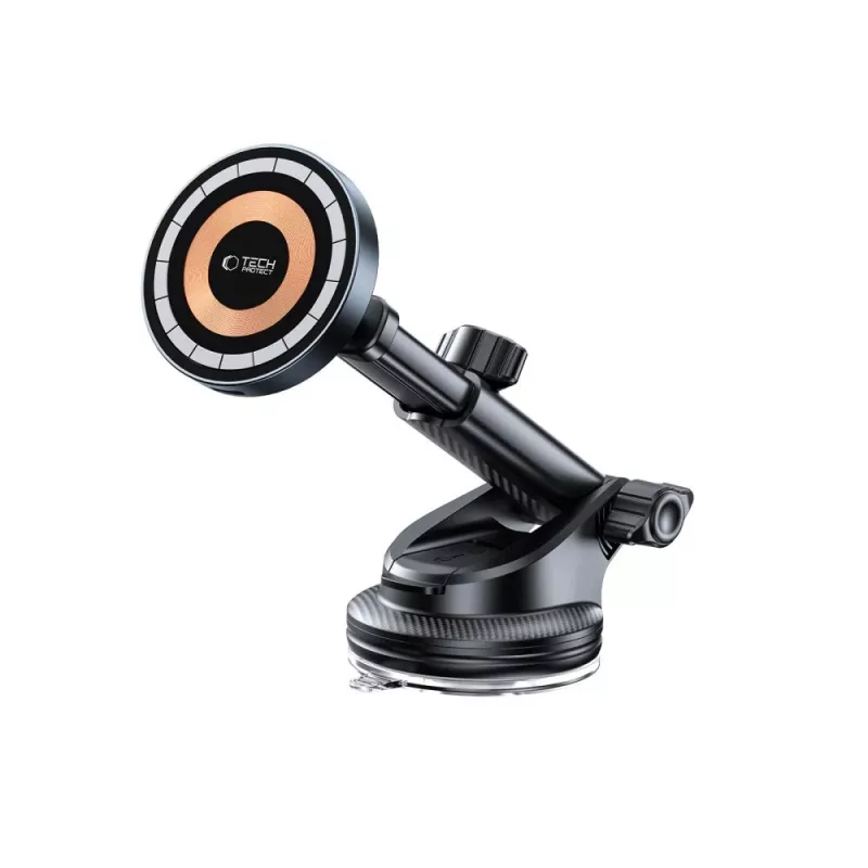 TECH-PROTECT MM15W-V5 Supporto Magnetico MagSafe per Auto da Cruscotto e Bocchetta con Ricarica Wireless 15W Nero