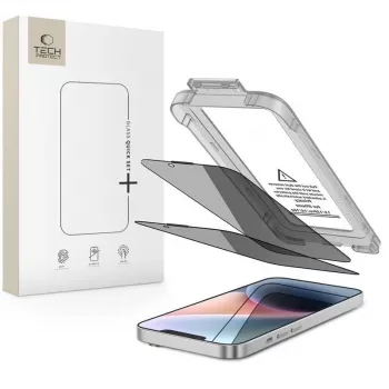 TECH-PROTECT Quick Set SPY+ Pellicola Protettiva in Vetro Temperato Privacy Confezione da 2 per iPhone 13 / 13 Pro / 14 / 16E / 17E