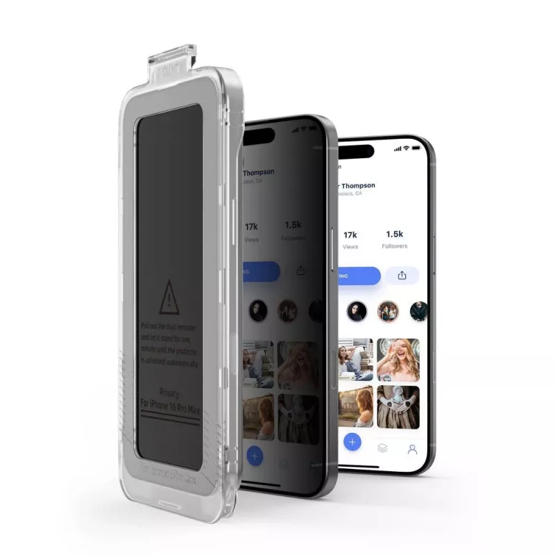 TECH-PROTECT Quick Set SPY+ Pellicola Protettiva in Vetro Temperato Privacy Confezione da 2 per iPhone 13 / 13 Pro / 14 / 16E / 17E
