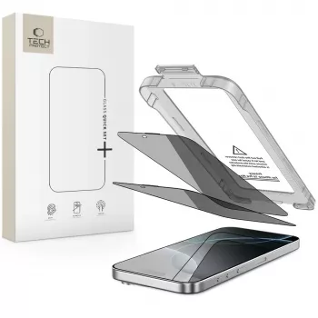 TECH-PROTECT Quick Set Spy+ Pellicola Protettiva Privacy Confezione da 2 per Apple iPhone 16 Pro