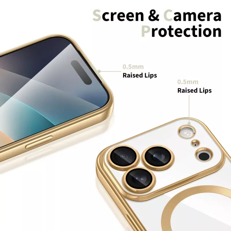 Tech-Protect MagFlex MagSafe Custodia per Apple iPhone 17 Pro Max, Oro Lucido