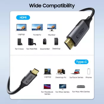 Tech-Protect UltraBoost Cavo USB-C a HDMI 2.0 4K 60Hz 180cm Nero