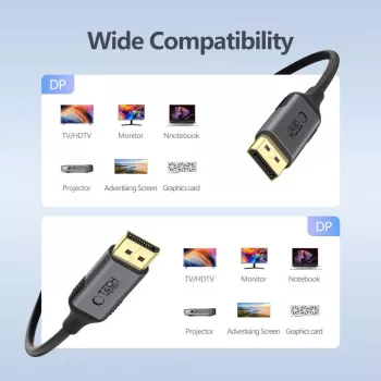 Tech-Protect UltraBoost Cavo DisplayPort a DisplayPort 1.4 4K 60Hz 200cm Nero