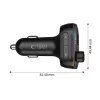 Tech-Protect CC07 Caricabatterie da Auto 3 Porte PD 54W + Trasmettitore FM Bluetooth Nero