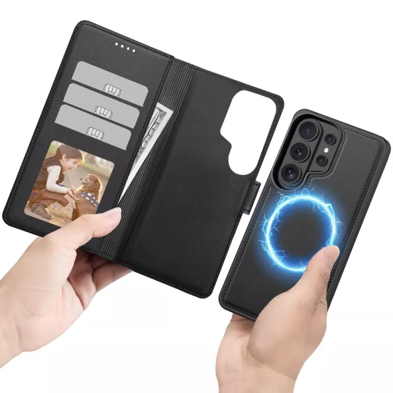 Tech-Protect Wallet Custodia MagSafe per Samsung Galaxy S26 Ultra, Nero Opaco