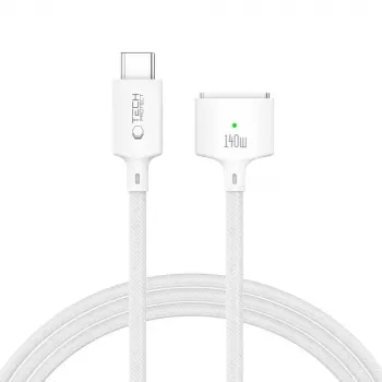 Tech-Protect MMC01 UltraBoost Cavo Magnetico MacBook USB-C a MagSafe 3 140W 200cm Bianco