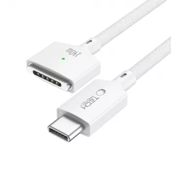 Tech-Protect MMC01 UltraBoost Cavo Magnetico MacBook USB-C a MagSafe 3 140W 200cm Bianco