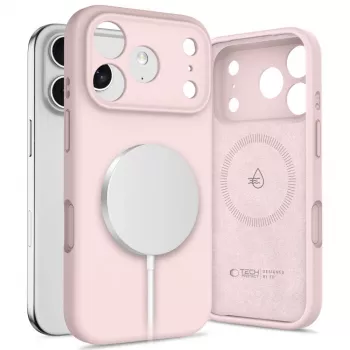 Tech-Protect Silicone custodia MagSafe per Apple iPhone 17 Pro, rosa perla